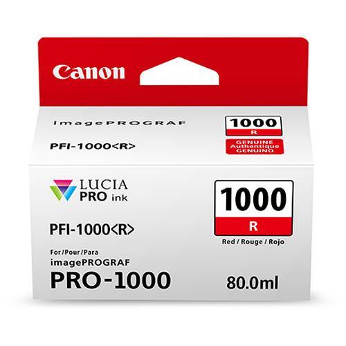 Canon PFI 1000 R LUCIA PRO Red Ink Tank (80ml) - High-Quality Printer Ink for Professional Photo Printing & Art Projects