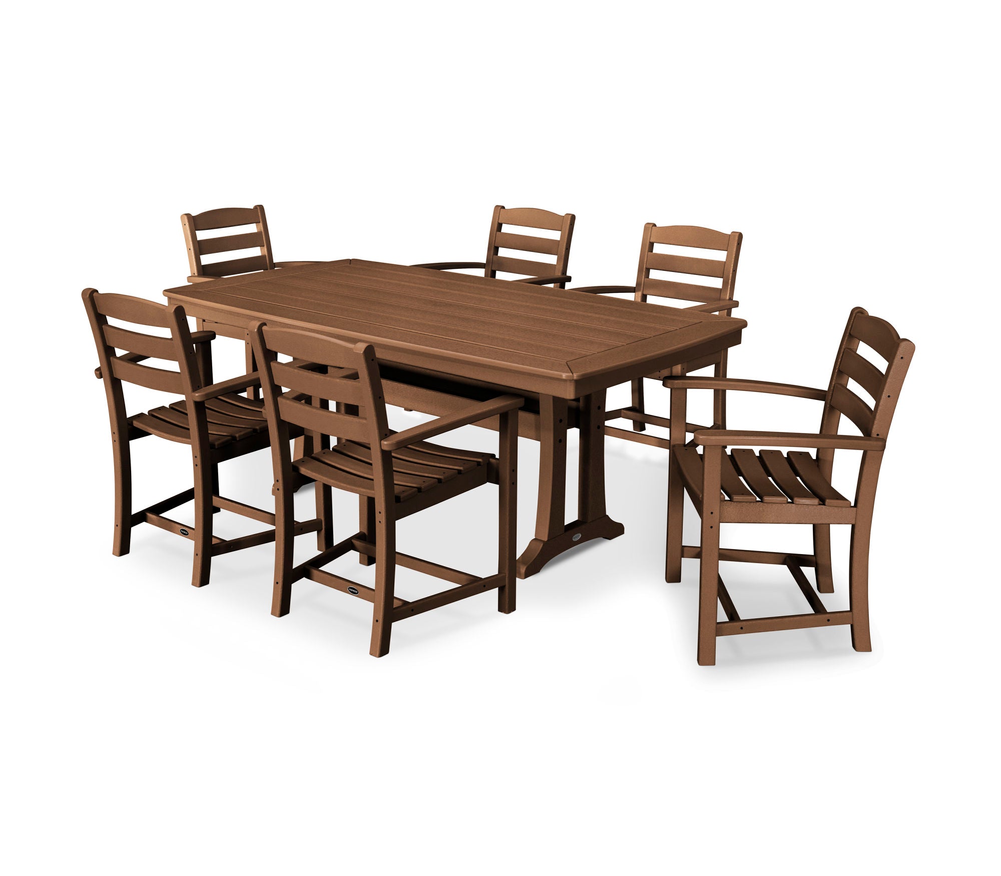 POLYWOOD La Casa Café 7-Piece Arm Chair Dining Set - Outdoor Patio Furniture for Backyard, Garden & Poolside Dining