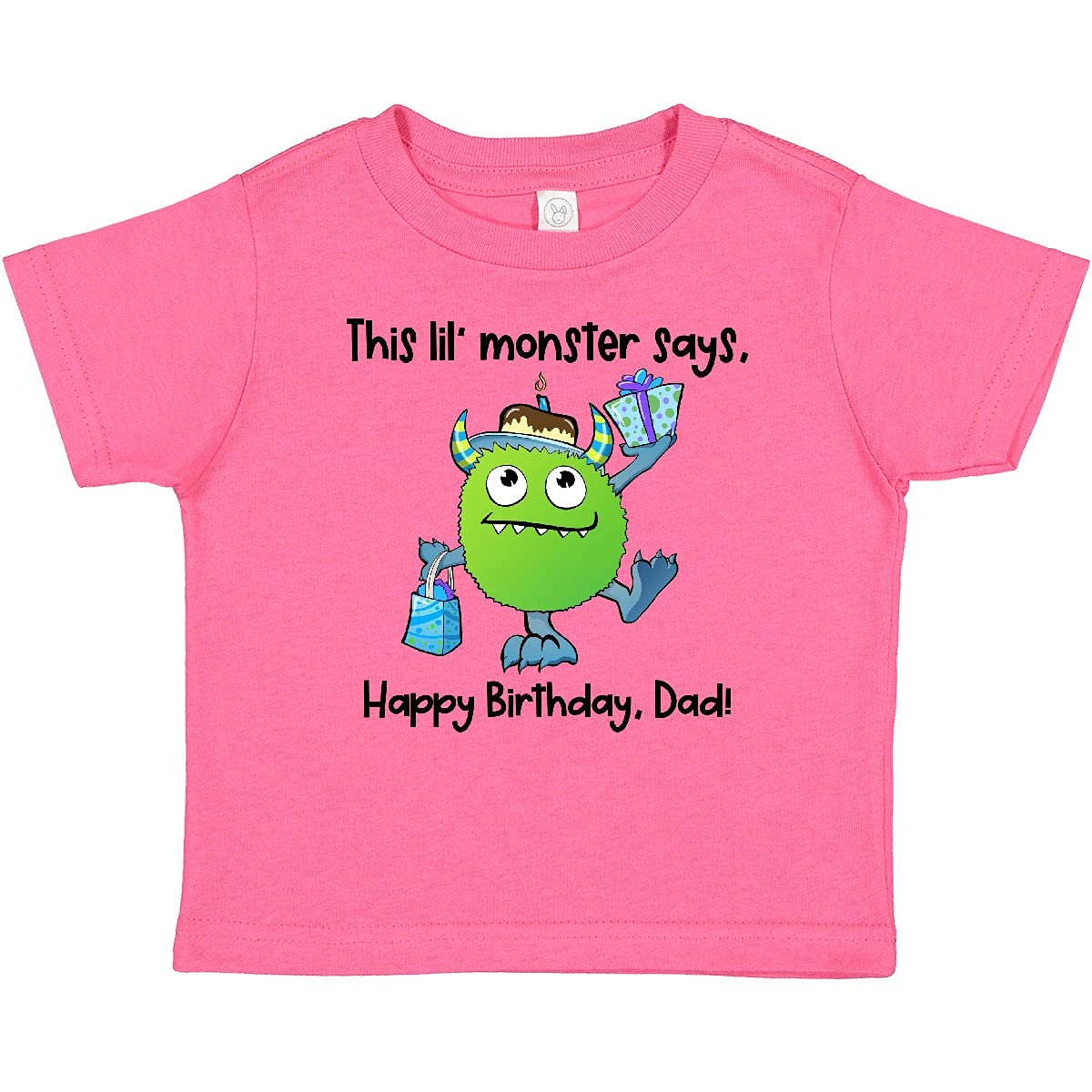 Inktastic Happy Birthday Dad Baby T-Shirt - Cute Monster Design for Birthday Celebrations & Family Photos