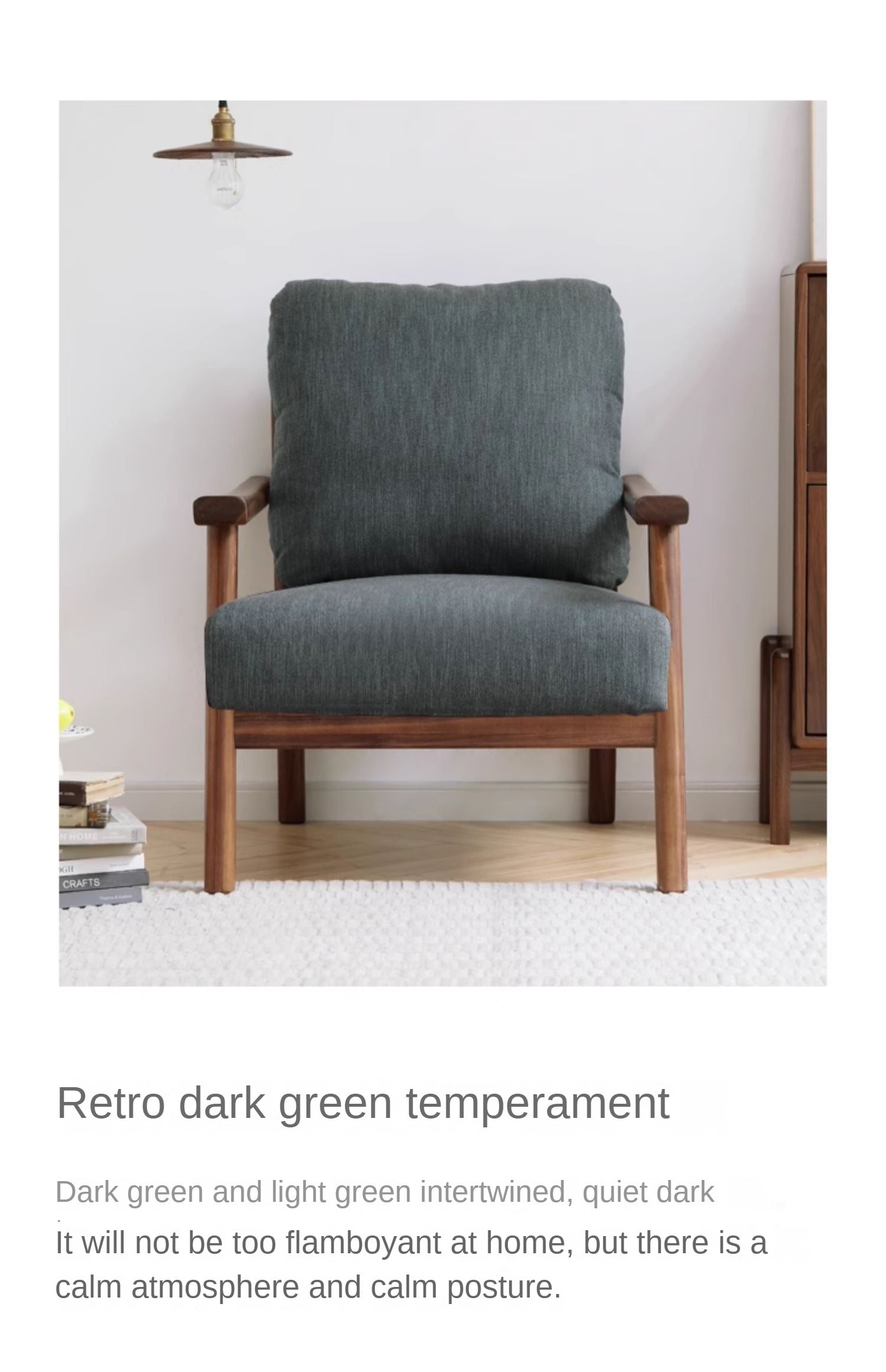 Handcrafted Black Walnut Solid Wood Single Sofa Chair - Modern Accent Chair for Living Room, Bedroom & Office - Perfect for Reading Nook, Lounge Area or Home Decor