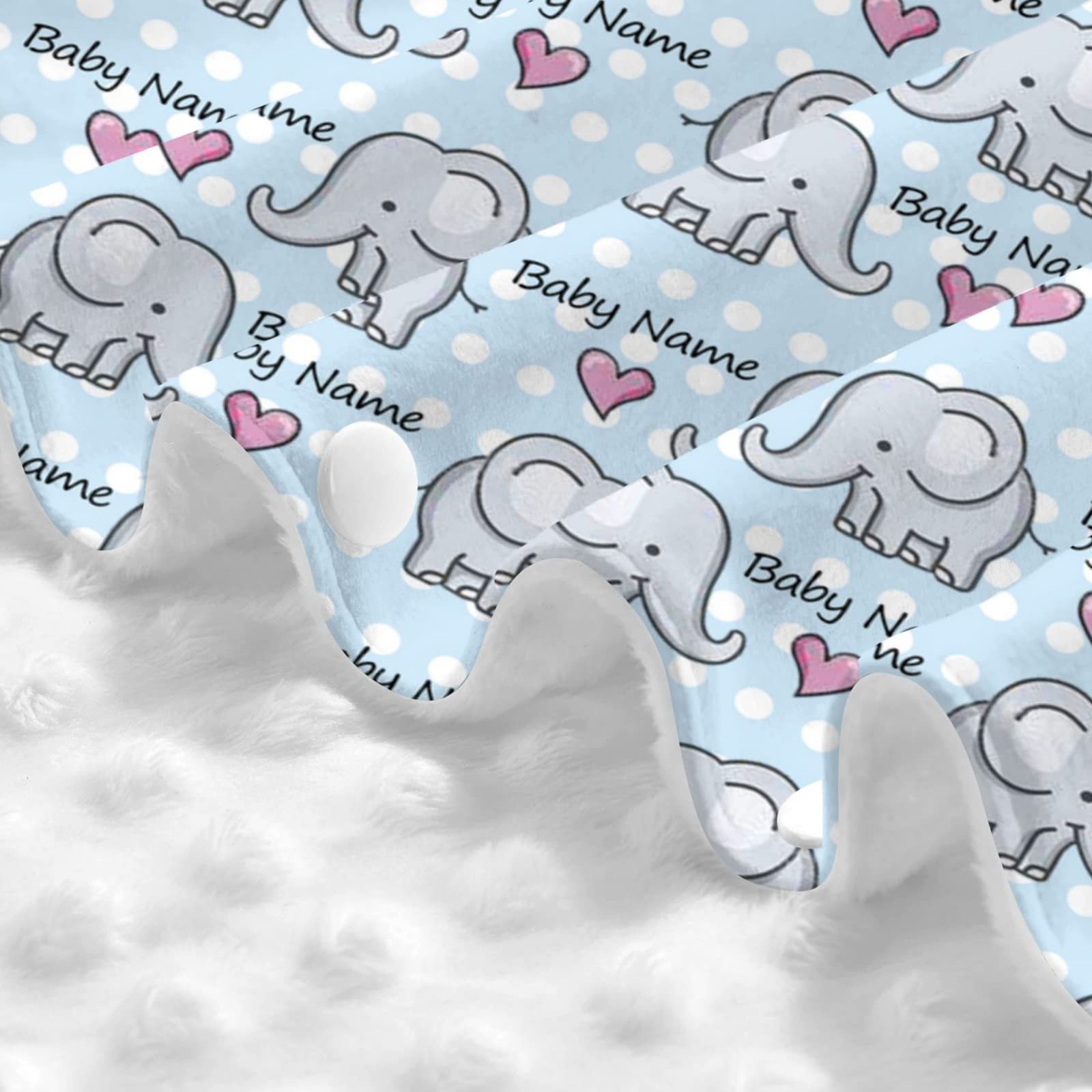 Personalized Elephant & Heart Baby Car Seat Canopy with Name - Custom Infant Car Seat Cover for Boys & Girls - Soft Minky Peekaboo Nursing Stroller Canopy for Newborns - Perfect for Breastfeeding, Travel & Outdoor Protection
