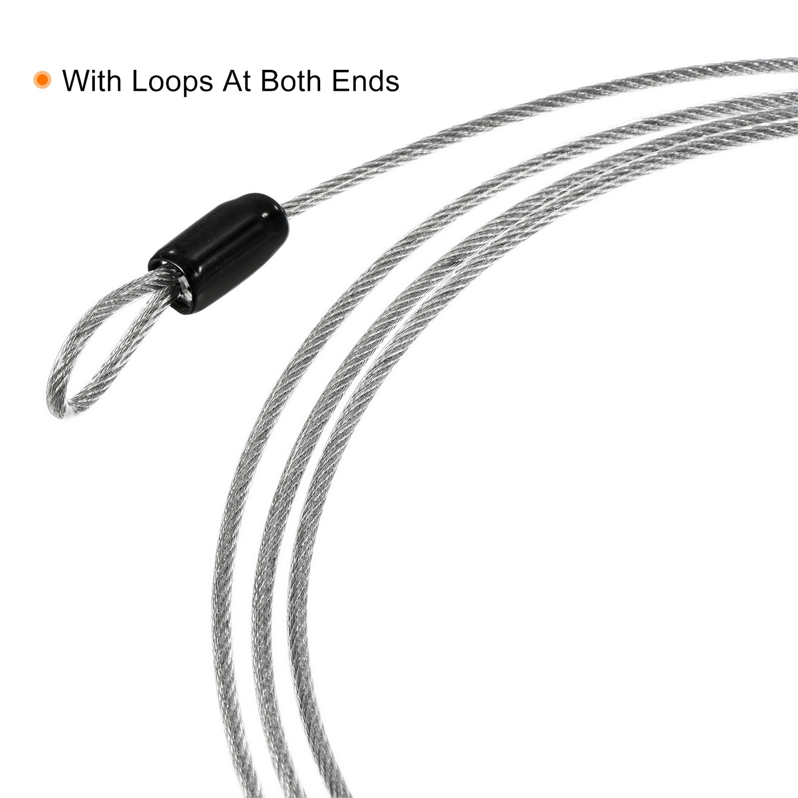 PATIKIL 3 Pack Security Cable 2.5mm x 0.5m/1.64ft - Coated Luggage Lock Wire Rope with Double Loop for Travel, Gym Lockers, Bikes & Backpacks - Anti-Theft Protection for Suitcases, Lockers & Outdoor Gear