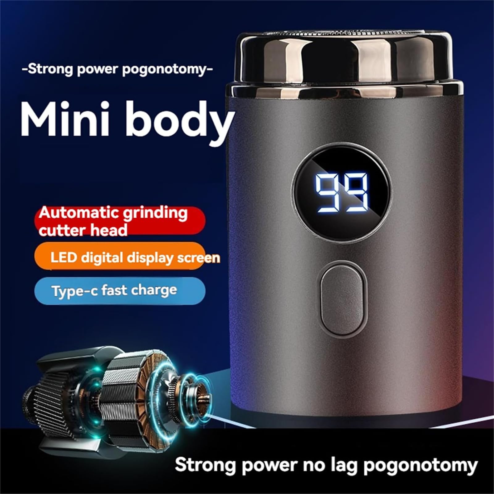 Vishopee Mini Portable Electric Shaver - USB Rechargeable Waterproof Travel Razor for Men & Women - Perfect for On-the-Go Grooming, Gym Bags, Business Trips & Daily Use (Black)