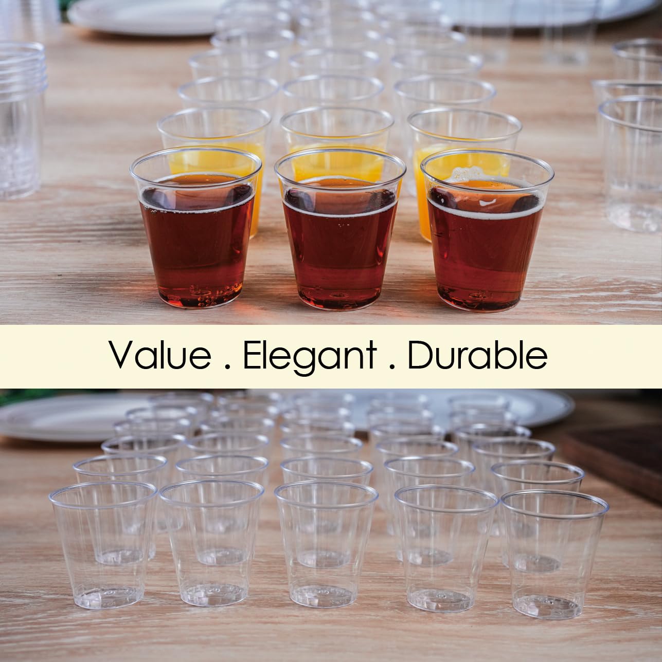 1.5oz Premium Clear Disposable Shot Glasses - 100 Pack for Wine Tasting, Vodka, Whiskey, Jelly Shots | Ideal for Parties, Gatherings & Cocktail Events | Durable Plastic Sample Cups for Home Bars & Entertaining