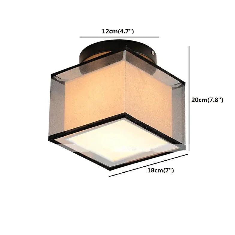 Square Black Modern Hallway Ceiling Light Fixture - Sleek LED Flush Mount Lighting for Entryway, Corridor & Staircase - Energy Efficient Indoor Home Decor