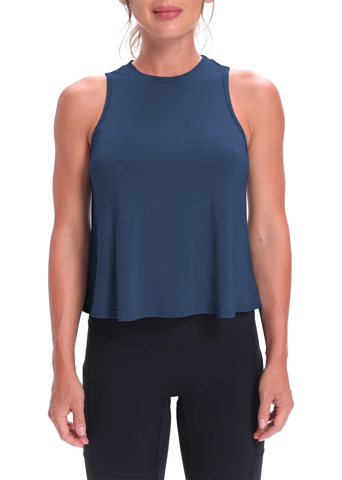 Women's Mippo Crop Tops - Flowy Athletic Tank Tops for Workout & Yoga | Breathable Gym Shirts for Running, Fitness & Casual Wear