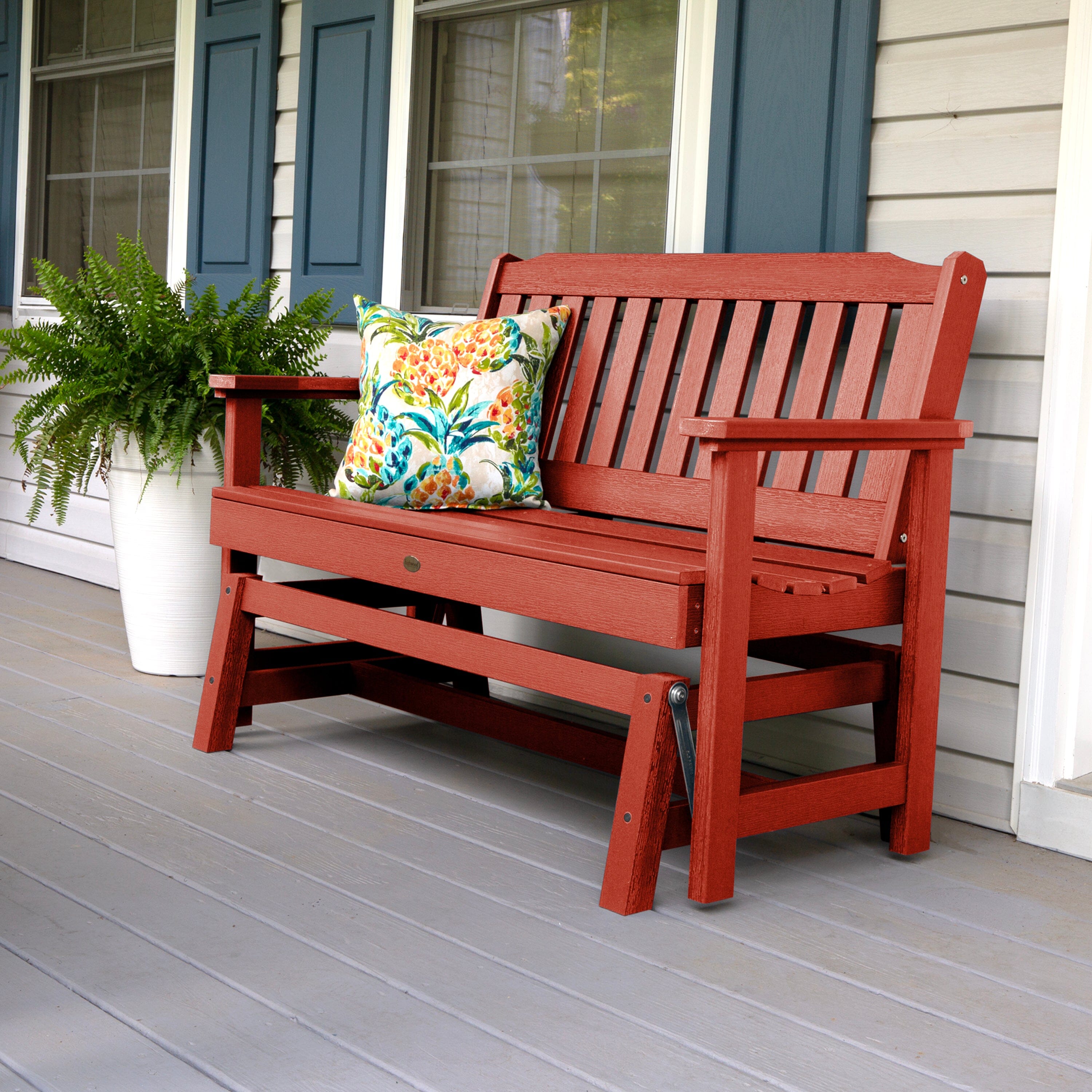 Lehigh 4ft Garden Gliding Bench - Outdoor Patio Swing Chair for Relaxing in Backyard, Porch, or Garden