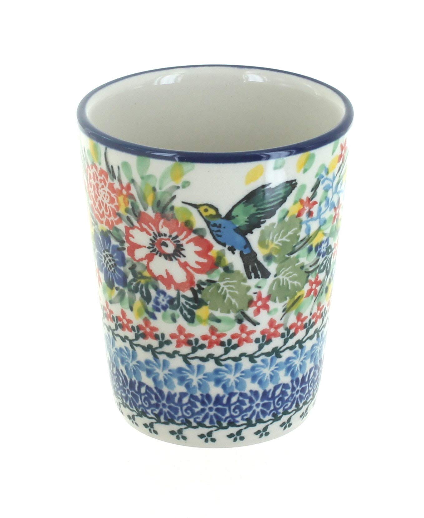 Blue Rose Polish Pottery Hummingbird Toothbrush Holder - Elegant Bathroom Decor for Vintage Style Homes, Perfect for Guest Bathrooms and Farmhouse Decor