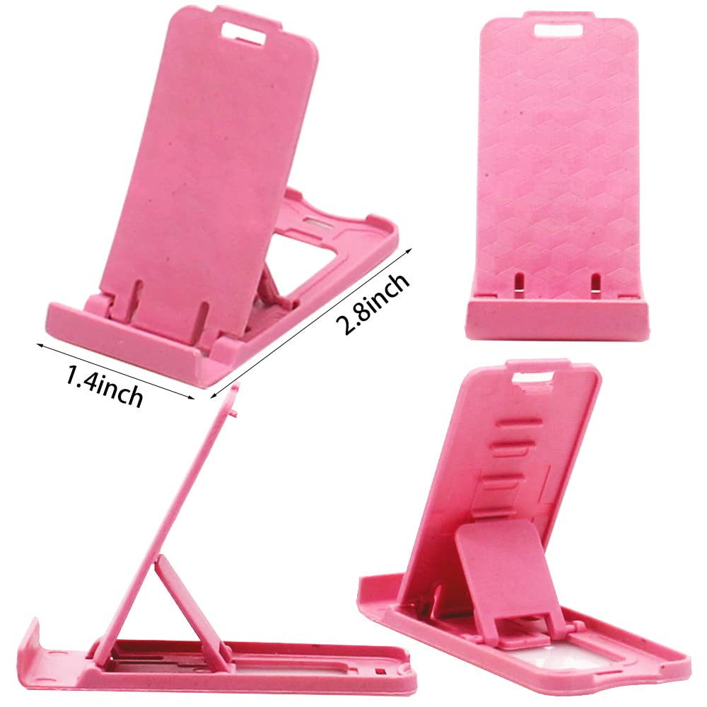 H&W 12-Pack Adjustable Foldable Phone Stand for Desk - Multi-Angle Viewing, Universal Phone Holder for iPhone & Android - Perfect for Watching Videos, Video Calls & Hands-Free Use (Mixed Colors)