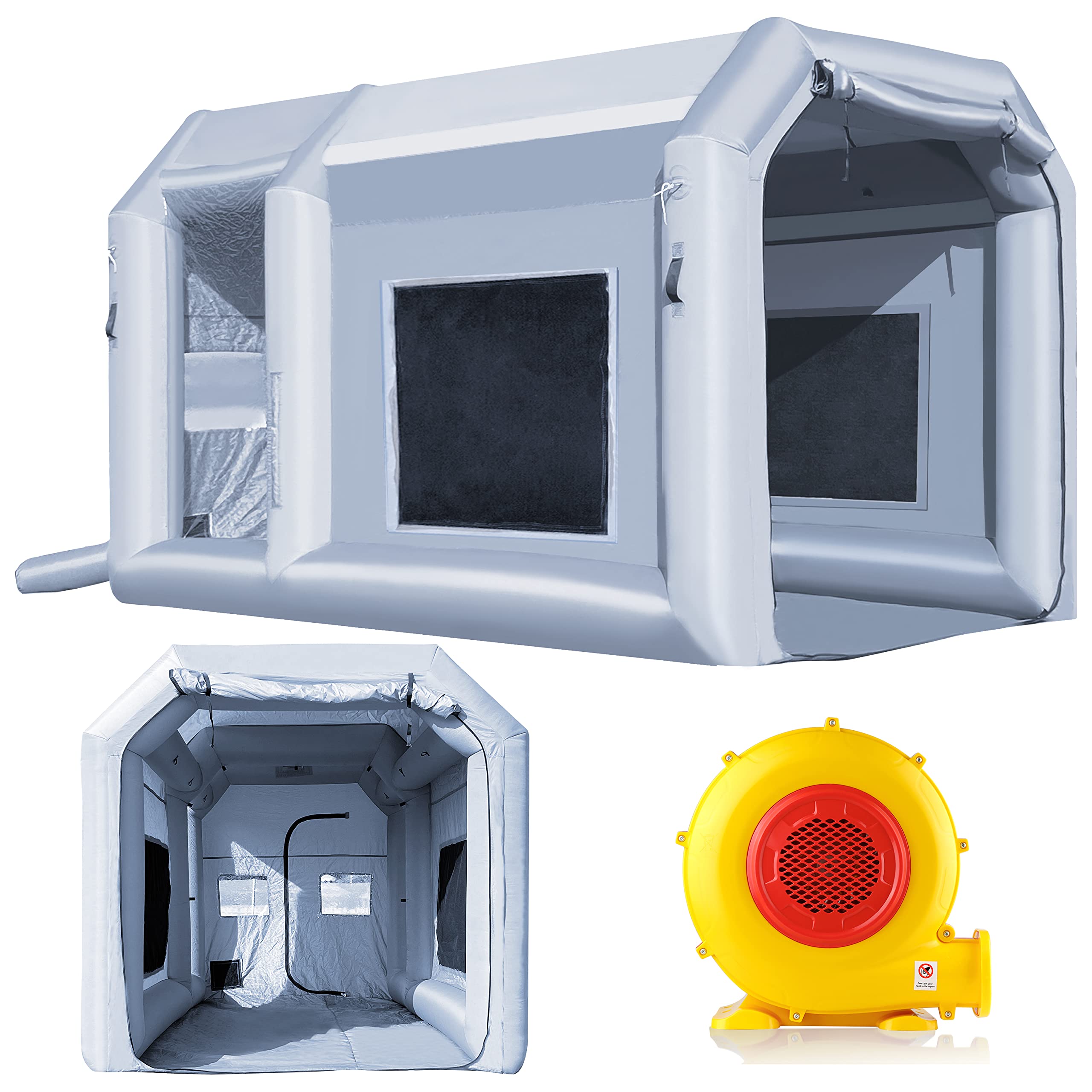 OZIS Inflatable Paint Booth Tent 4x2.5x2.5m with 750W Fan & Filter System - Portable Spray Shelter for Automotive Painting, DIY Projects & Camping - Quick 5-Minute Setup