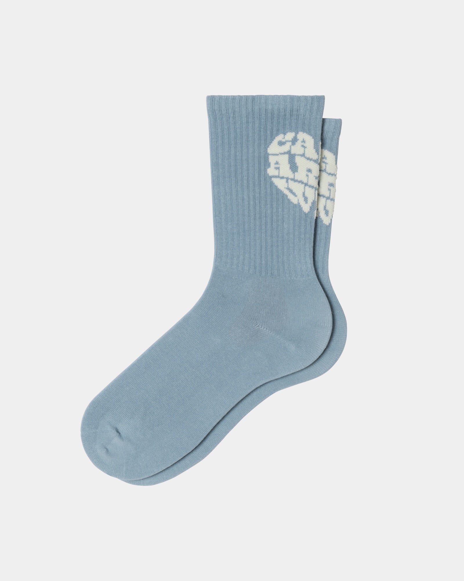 Heartbreaker Socks for Women - Soft Frosted Blue Crew Socks with Wax Print Design | Comfortable Everyday Wear for Casual Outfits, Date Nights & Gift Giving