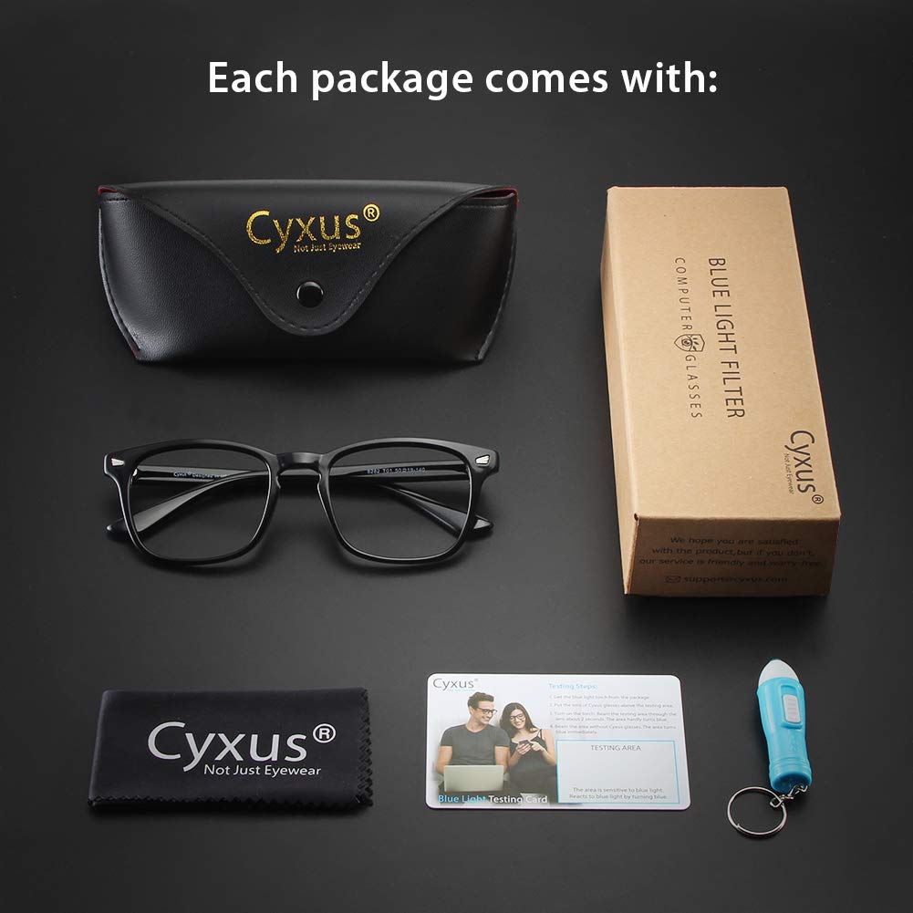 Cyxus Blue Light Blocking Reading Glasses for Women & Men - Bifocal Square Clear Lens Magnification Readers (1.0-3.5) - Reduce Eye Strain for Computer Work, Reading & Screen Time