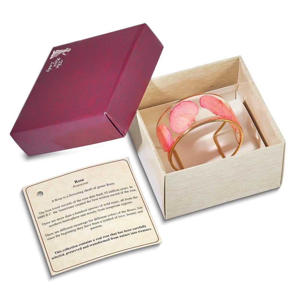 Elegant Gold-Plated Pink Rose Petal Bracelet for Women - Romantic Jewelry Gift for Valentine's Day, Anniversary & Special Occasions