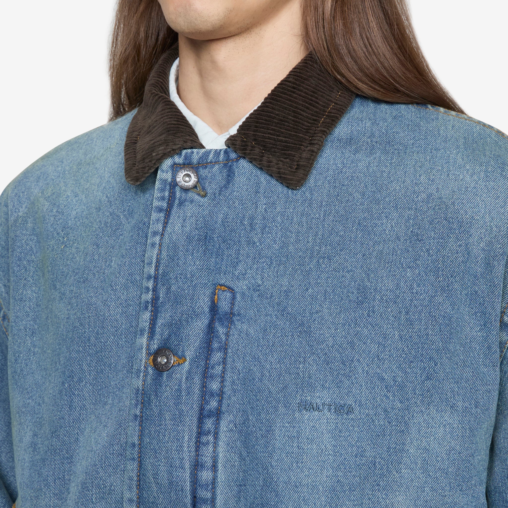 Washed Denim Padded Blouson Jacket in Indigo Blue - Stylish Casual Outerwear for Men & Women | Perfect for Everyday Wear, Street Style & Outdoor Activities