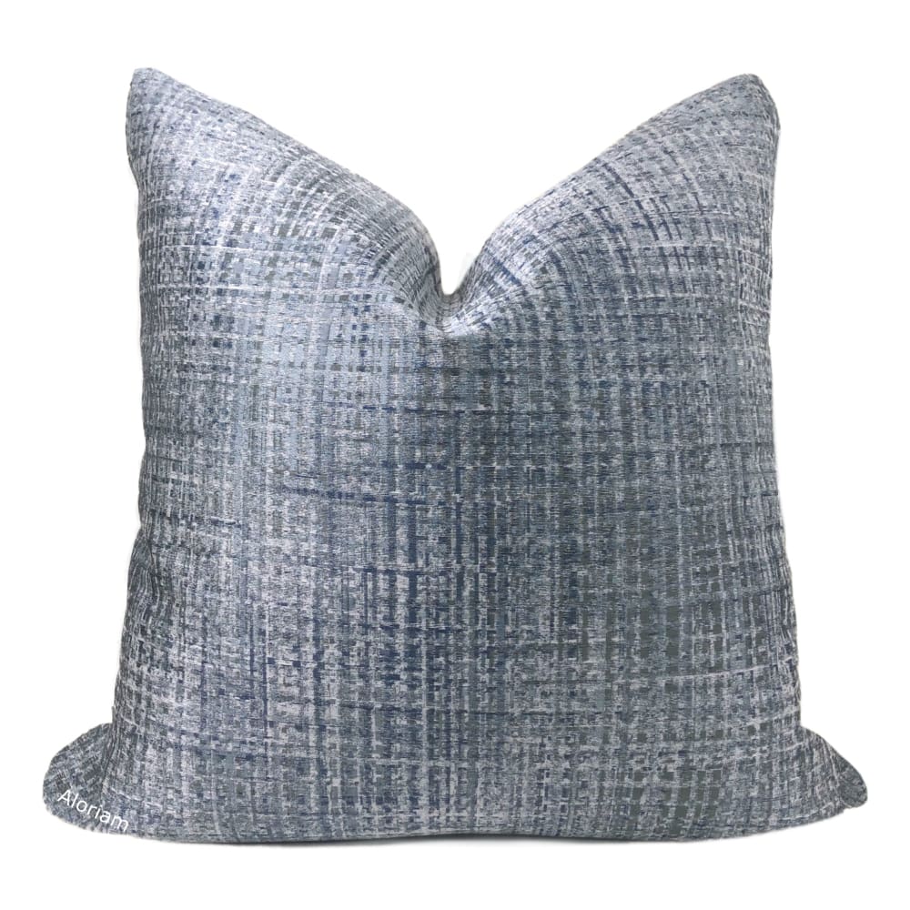 Premium Lambert Slate Blue Gray Crosshatch Weave Pillow Cover - Soft Decorative Throw Pillow Case for Sofa, Bed & Home Decor - 18x18 Inches