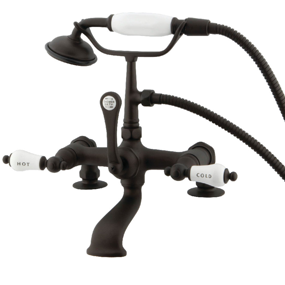 Kingston Brass CC207T5 Vintage 7 Inch Deck Mount Tub Faucet - Antique Bronze Bathroom Sink Faucet for Classic & Modern Bathrooms | Perfect for Clawfoot Tubs, Freestanding Bathtubs & Vanity Sinks
