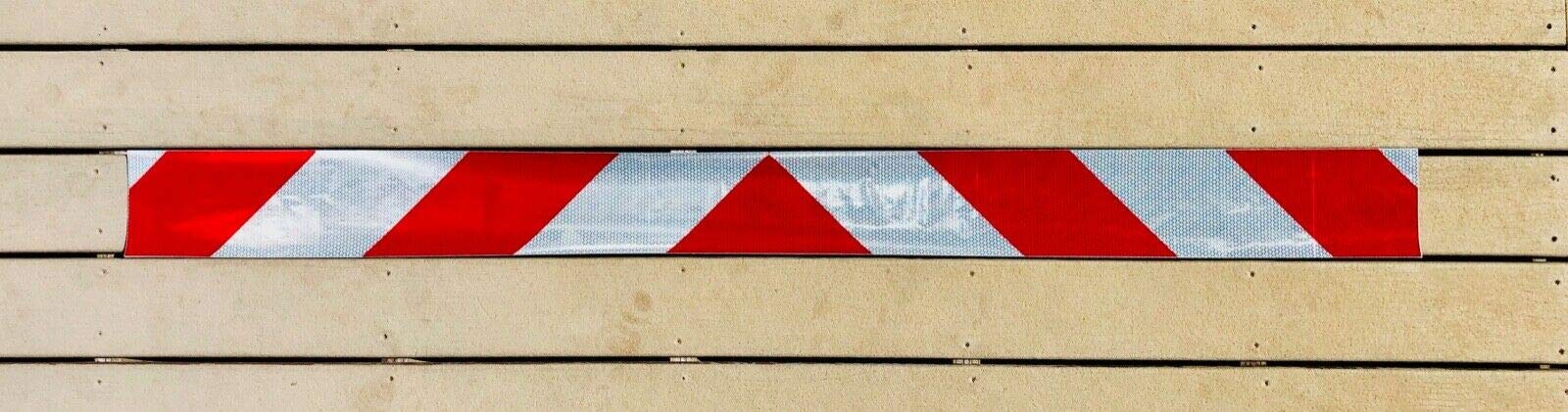 White & Red Reflective Chevron Safety Decal - High Visibility Rear Collision Protection (Multiple Sizes) | Orafol V98 Reflective Tape (750+ Candelas) | Perfect for Trucks, Trailers & Construction Vehicles