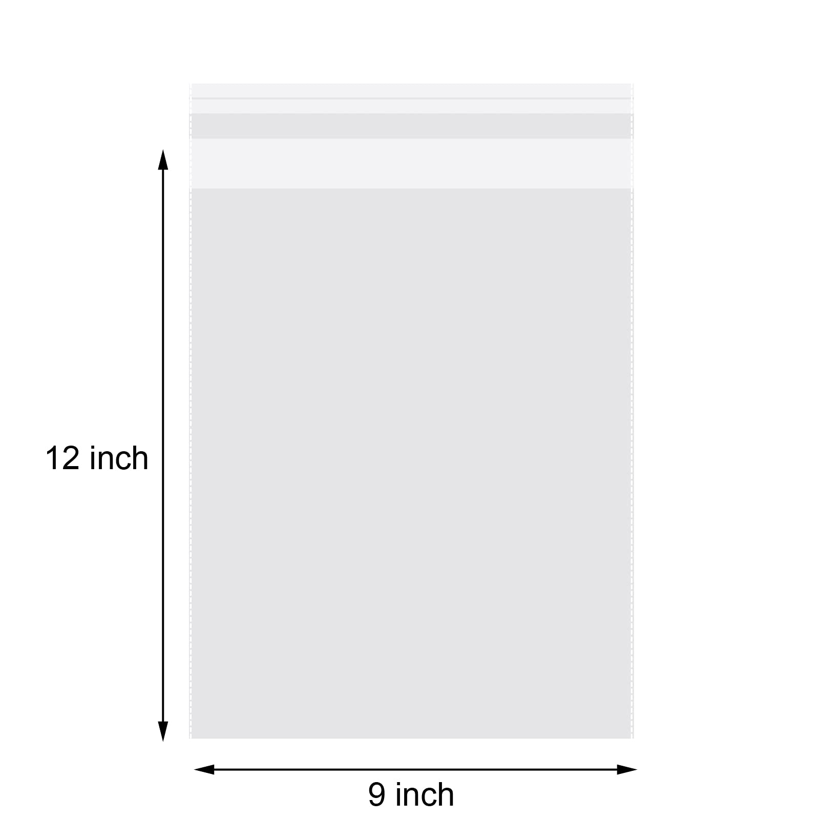 100 Count 9x12 Inch Clear Self-Seal Poly Bags for Clothing & Shirt Packaging - Durable Plastic Storage Bags for Retail, Shipping, and Organizing Clothes