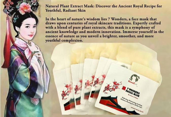 7 Wonders Plant Extract Facial Masks - 5 Pack | Natural Clean Beauty, Moisturizing, Brightening & Hydrating | Acne & Uneven Skin Tone Treatment | Perfect for Spa Night, Self-Care Routine & Travel Skincare