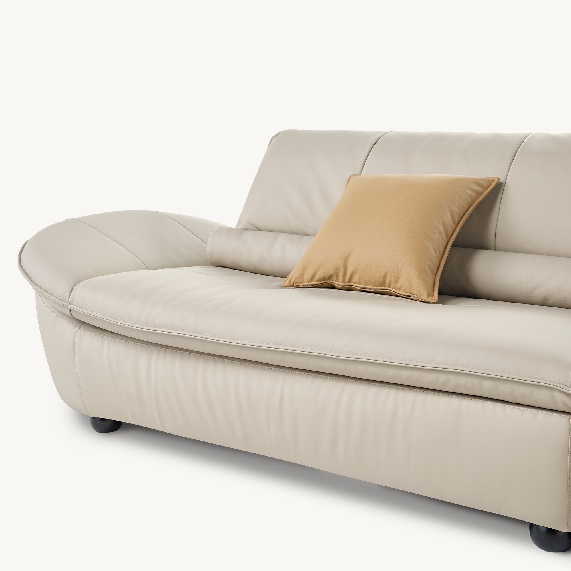 BELLA Genuine Napa Leather Sofa - Premium Full Grain Leather Couch for Living Room, Modern Sectional Sofa with Comfortable Cushions - Perfect for Home Theater, Family Gatherings & Lounge Relaxation