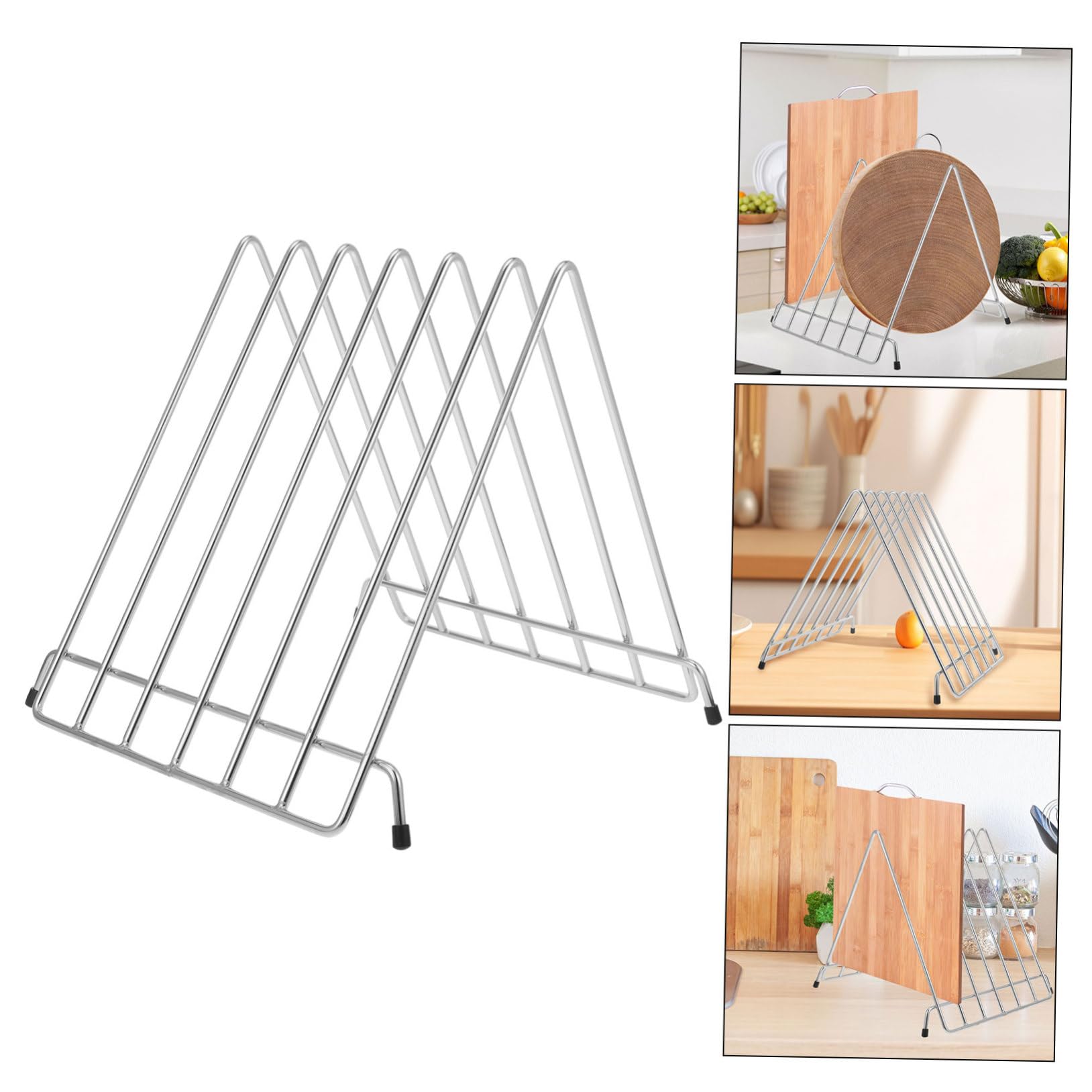 DOITOOL Stainless Steel Cutting Board Holder - 1pc Kitchen Shelf Storage Rack for Chopping Boards | Space-Saving Organizer for Countertop, Cabinet or Pantry | Perfect Kitchen Tool for Home & Restaurant Use