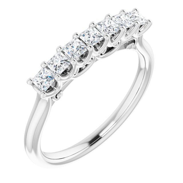 0.70 Carat Princess Cut Diamond Wedding Band - Elegant Prong Set Engagement Ring for Women, Perfect for Proposals, Anniversaries & Bridal Jewelry Gifts
