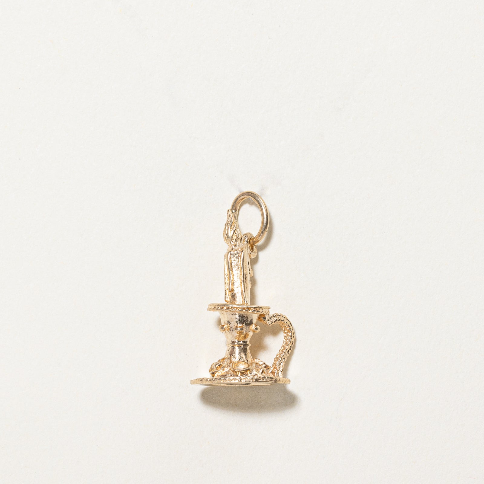 10K Yellow Gold Candlestick Charm Pendant - Elegant Jewelry for Necklace, Bracelet & DIY Crafting - Perfect for Christmas, Birthday Gifts & Special Occasions