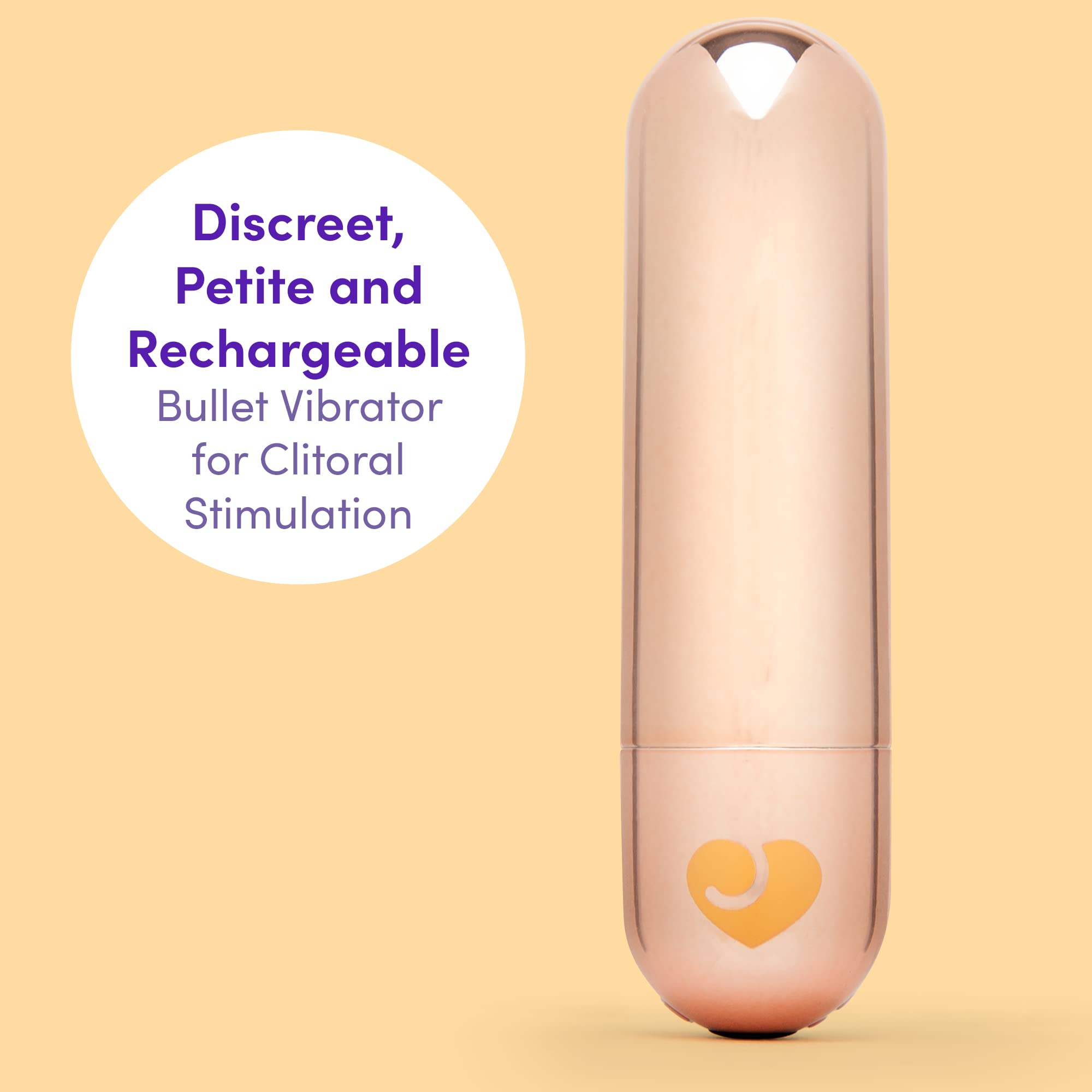 Lovehoney Glow Up Bullet Vibrator - 3 Inch Mini Vibrator for Women - 10 Speed Rechargeable Waterproof Rose Gold Sex Toy - Perfect for Travel & Solo Play