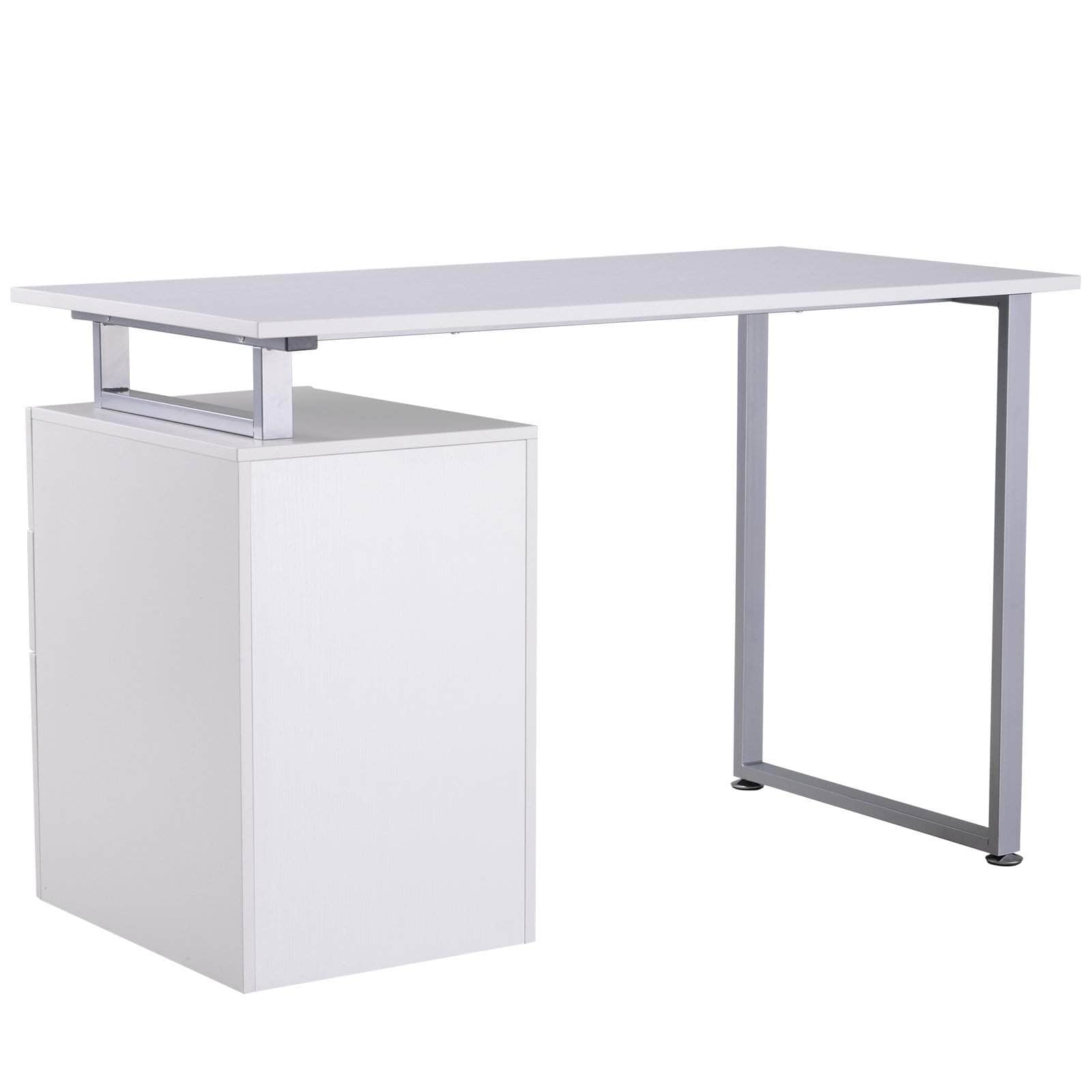 Industrial Style Office Computer Desk with Reversible 3-Drawer Filing Cabinet - 2 Color Options | Modern Workspace Solution for Home & Business Offices