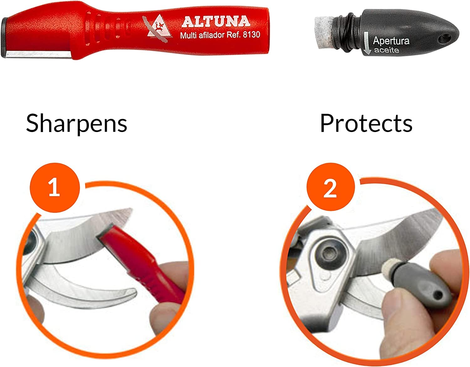 Altuna 2-Pack Tungsten Carbide Pocket Blade Sharpener - Universal Tool Sharpener for Pruning Shears, Hedge Scissors, Clippers & Pocket Knives | Perfect for Gardening, Landscaping & Outdoor Activities