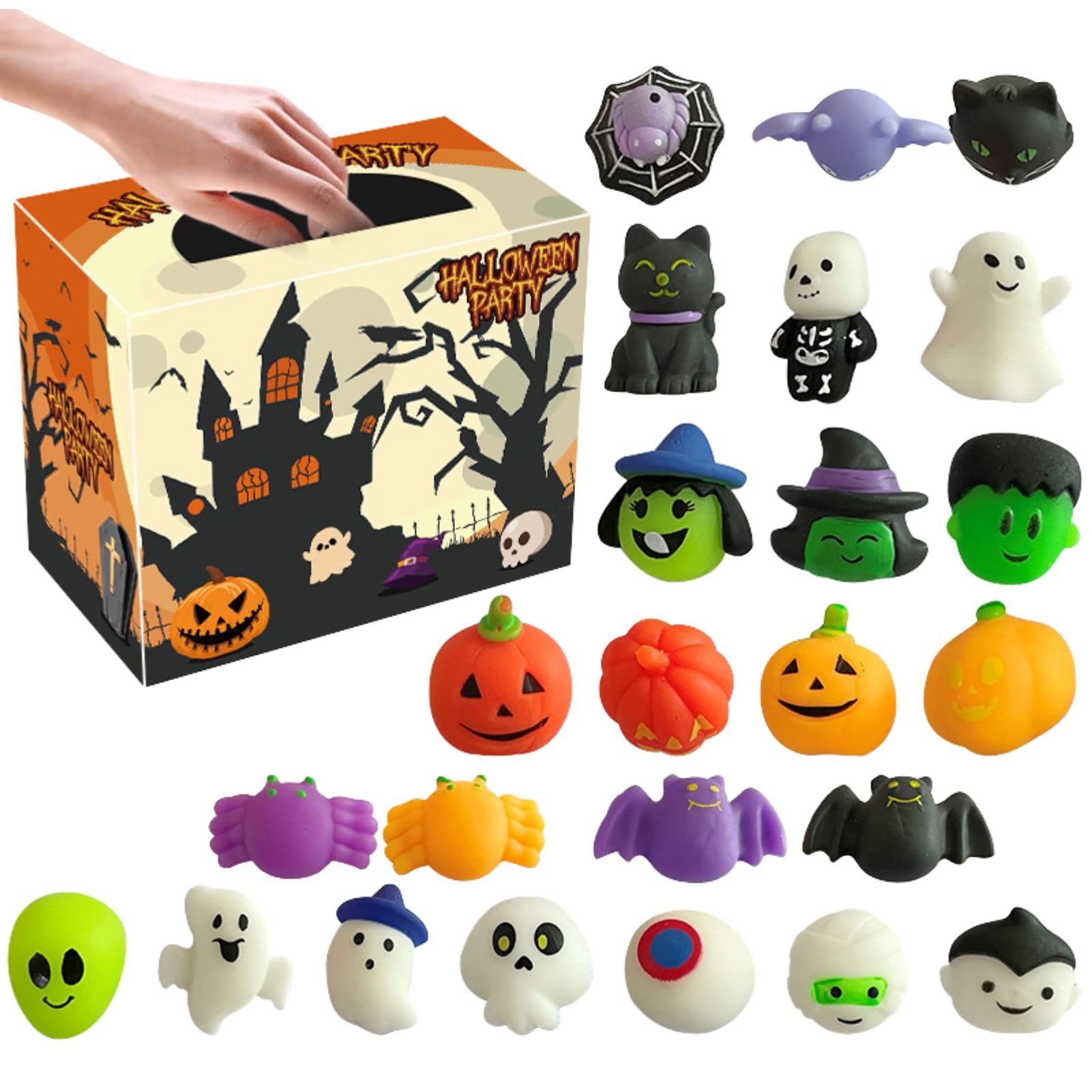 2022 Halloween Advent Calendar - 24 Days Countdown with Mochi Squishy & Sensory Toys for Kids | Halloween Party Favors & Decorations | Fun Countdown Activity for Classroom, Home Celebration