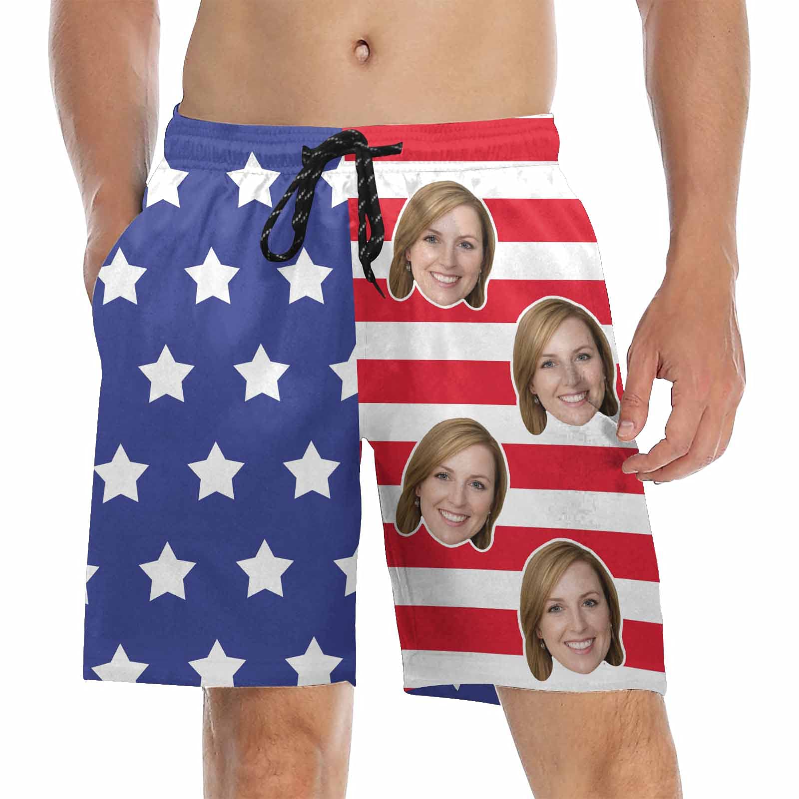 Custom Face Print Men's Swim Shorts - Personalized Beach Shorts with Photo for Men - Funny Birthday Gift for Him - Perfect for Pool Parties, Beach Vacations & Summer Outings