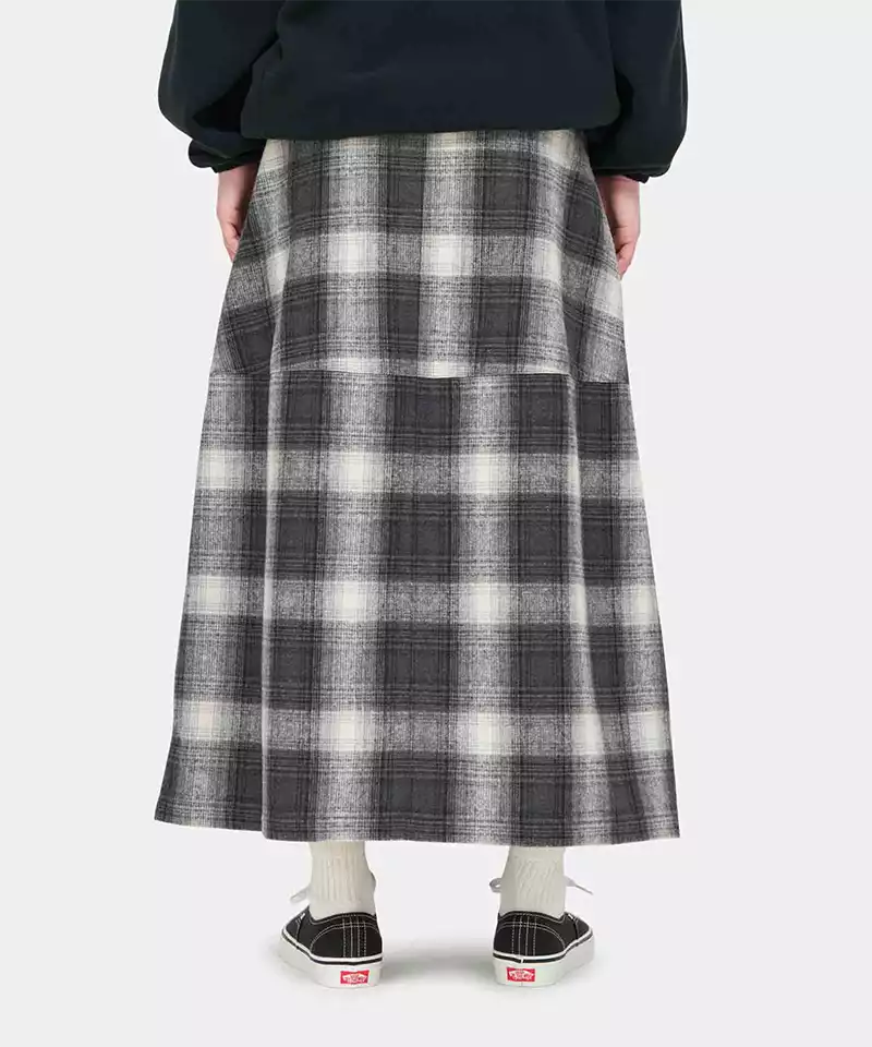 Wool Paneled Skirt for Women - Elegant A-Line Midi Skirt with Side Slits - Perfect for Office, Parties & Fall/Winter Fashion