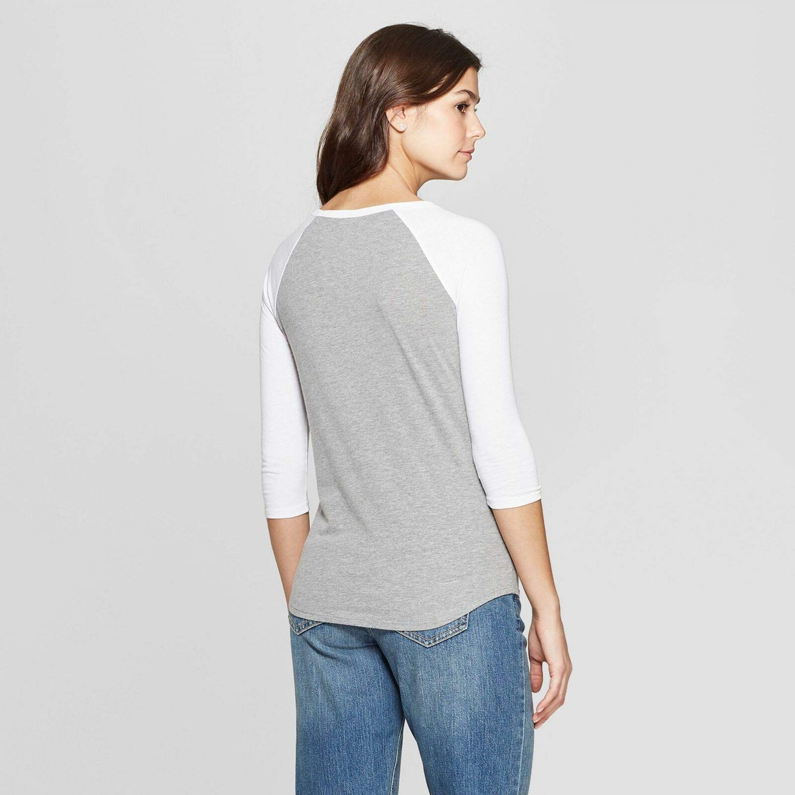 Women's Rose Over Roses Gray Raglan Tee Shirt - Valentine's Day Holiday T-Shirt for Casual Wear & Gift Giving