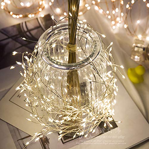 Hillylolly Lucine LED Battery Operated String Lights with Remote Control - 3M 100LED Decorative Fairy Lights, Warm White LED Garland for Bedroom, Wedding, Party & Outdoor Decor