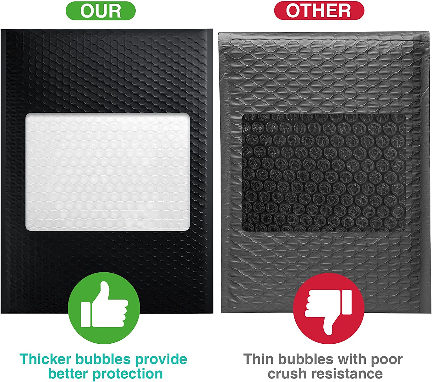 10.5x16 Bubble Mailer Padded Envelope - Black | Waterproof & Tear-Resistant Shipping Envelopes for eBay, Amazon, Etsy | Perfect for Small Packages, Books, Jewelry & Documents