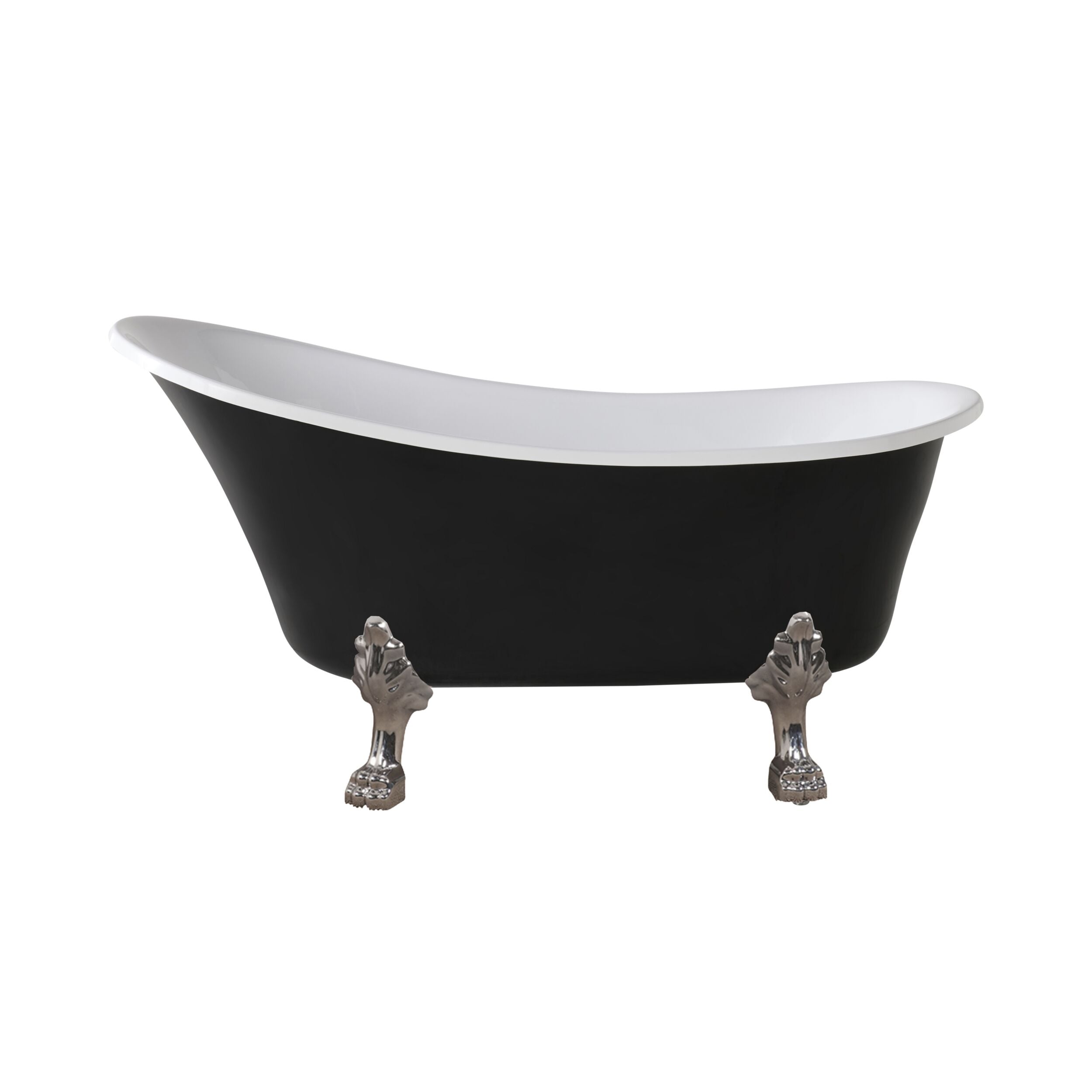 Premium Alto Black Bath 1520mm with Chrome Feet - Modern Freestanding Bathtub for Luxury Bathrooms | Spa Relaxation & Home Decor Upgrade
