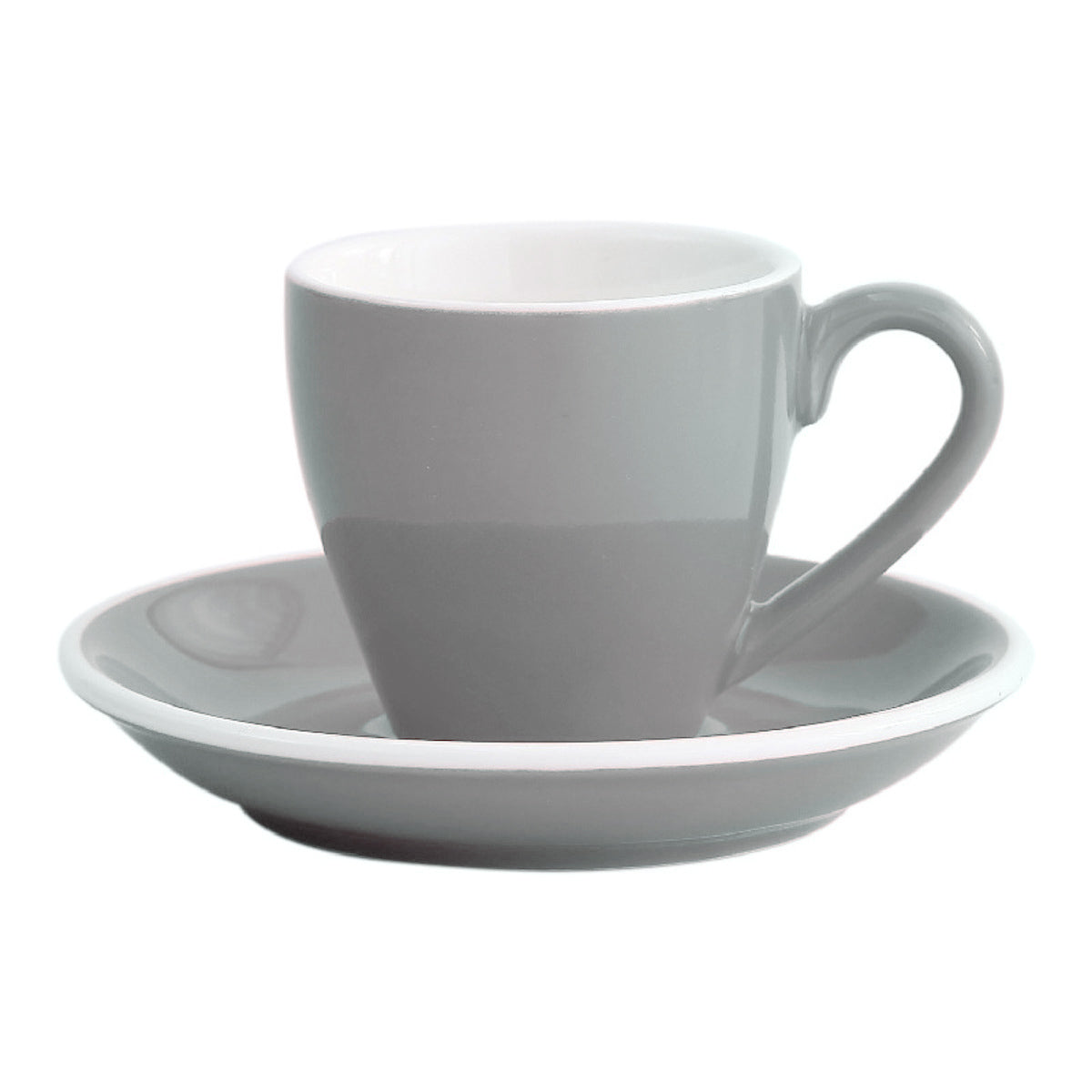 Premium I.XXI Espresso Cup with Saucer - 80ml Ceramic Coffee Cup Set in Elegant Grey - Perfect for Home, Office, and Coffee Shop Use