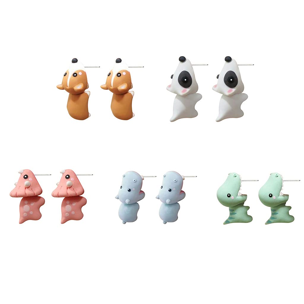 3D Cute Animal Earrings - Dinosaur & Shark Bite Ear Studs for Cartilage Piercing | Trendy Mini Animal Ear Decorations for Women & Girls | Perfect for Parties, Gifts & Daily Fashion Accessories