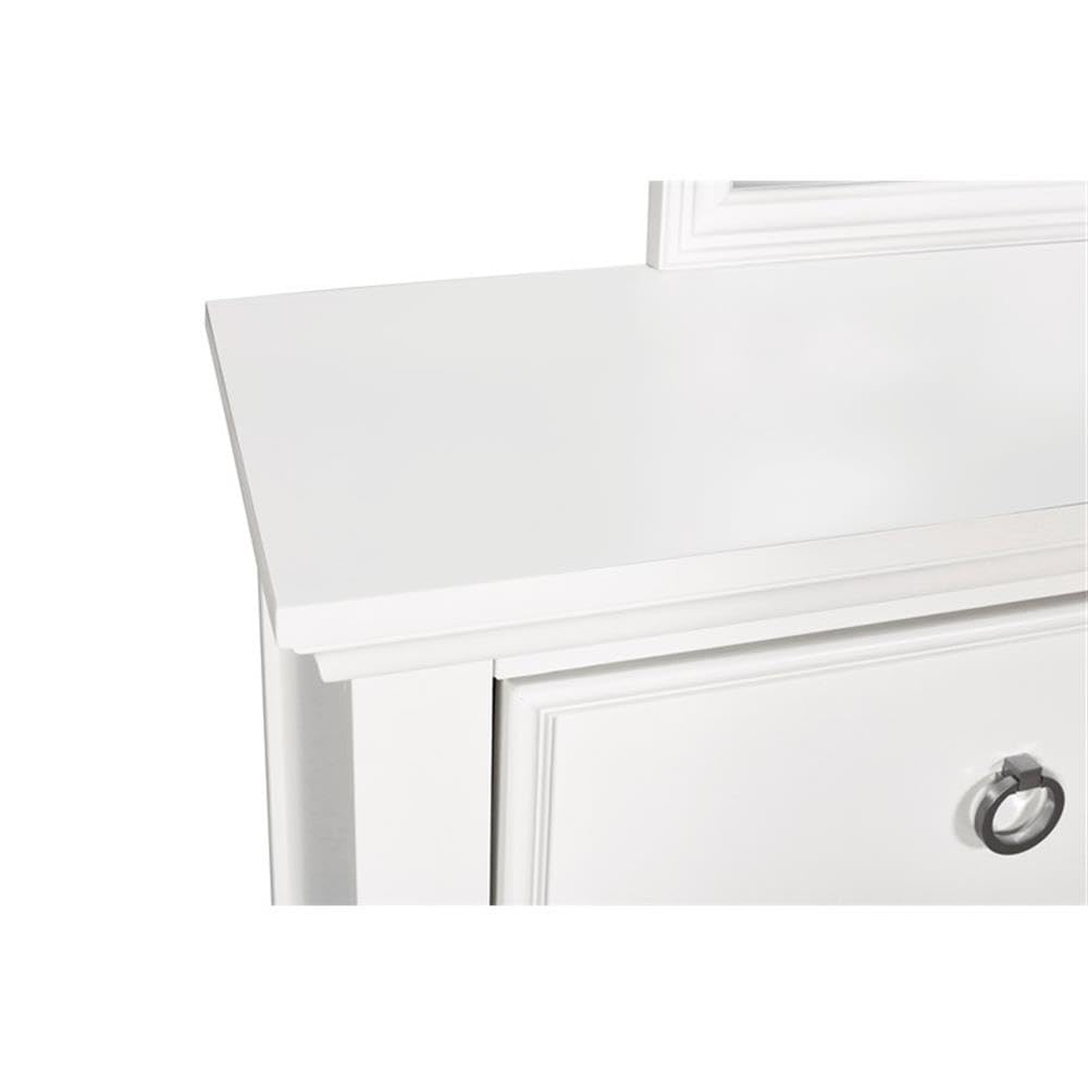 Tamarack Solid Wood 8-Drawer Dresser - Classic White Wooden Chest of Drawers for Bedroom Storage & Organization
