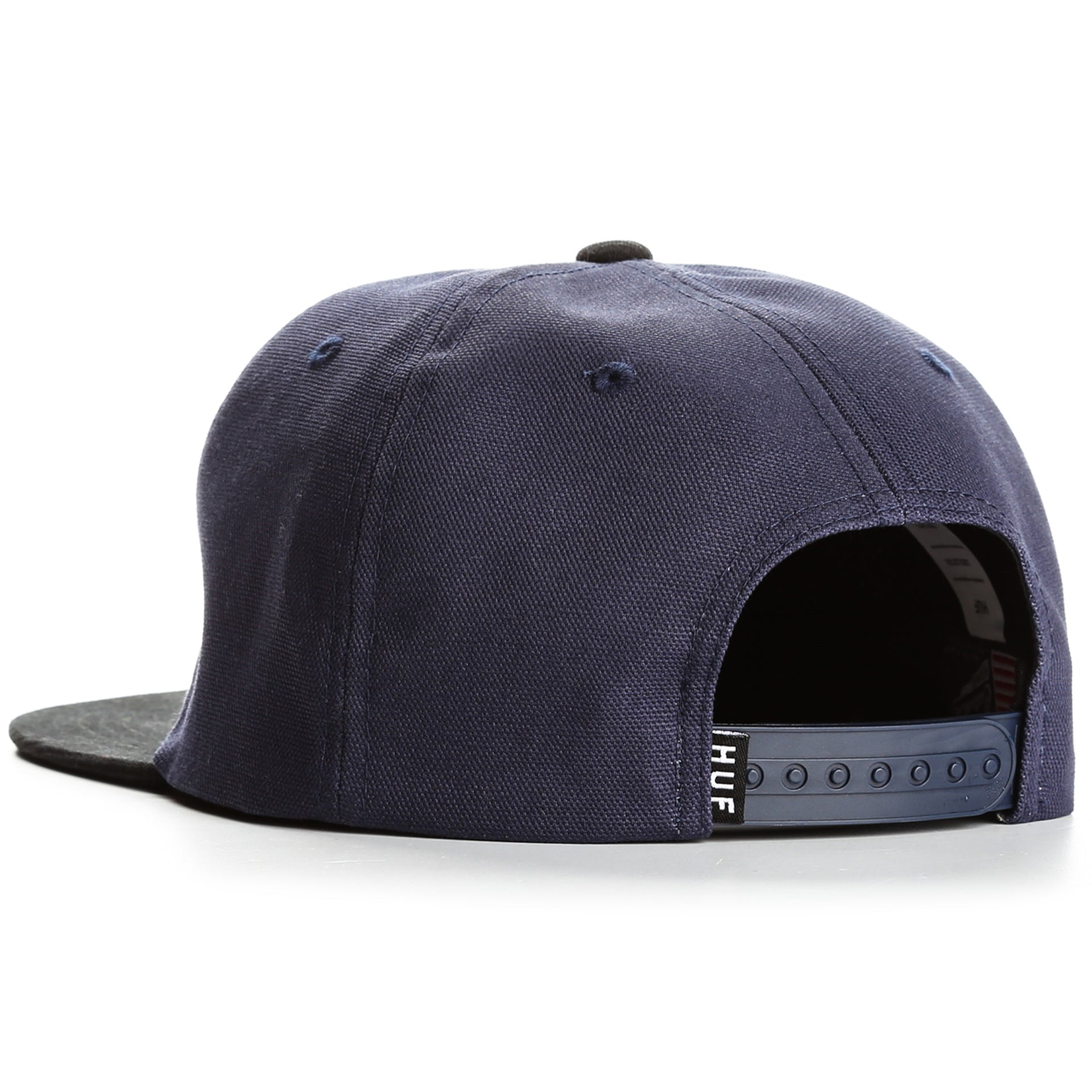 HUF Triple Triangle Snapback Hat - Navy Blue Adjustable Baseball Cap for Men & Women - Perfect for Streetwear, Skateboarding, and Casual Outfits
