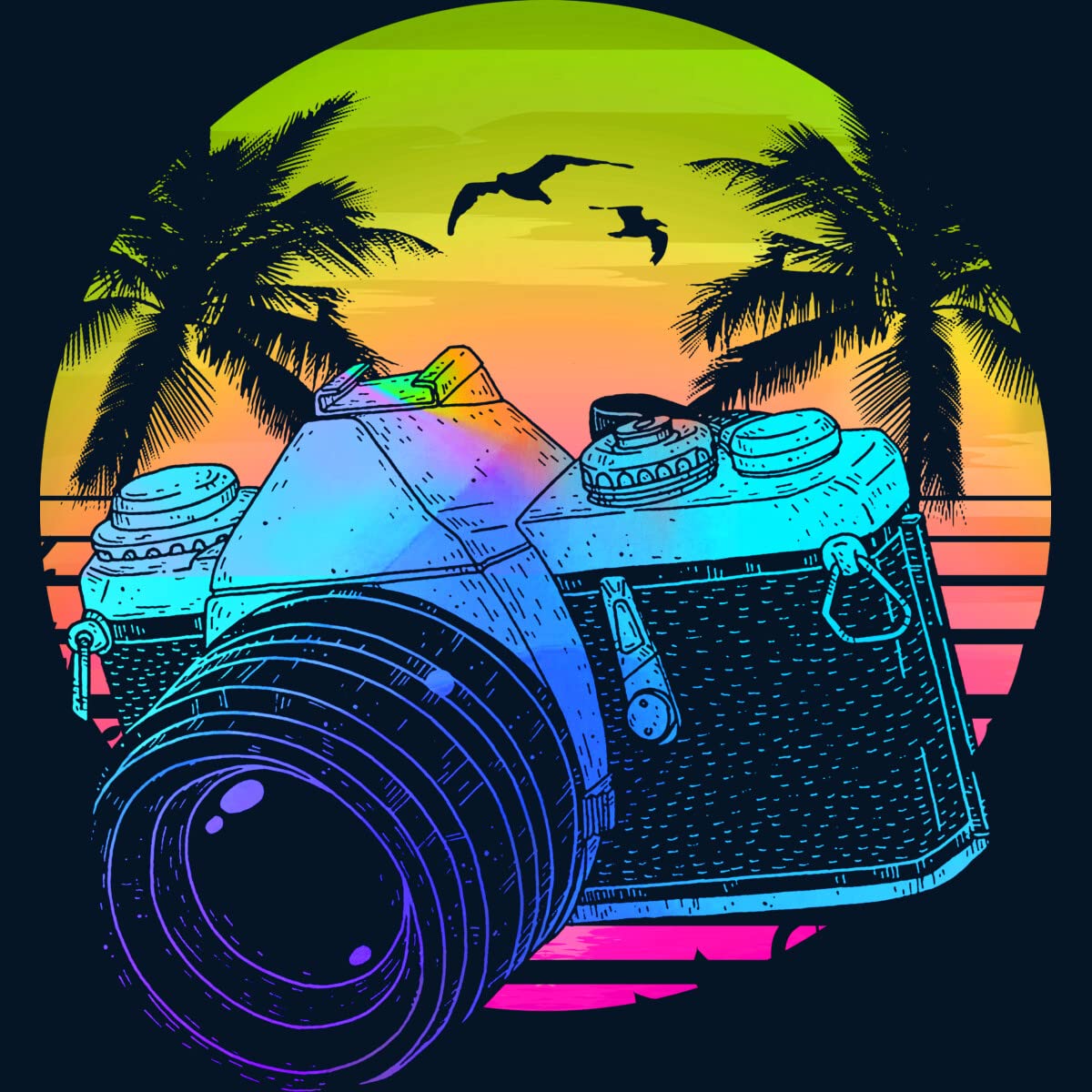 Vintage Photography Graphic Tee for Men - Retro Clingcling Design T-Shirt - Casual Streetwear for Everyday Wear & Urban Outfits