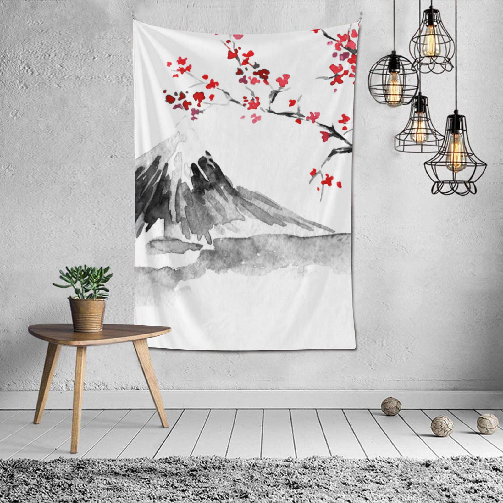 Japanese Ink Painting Wall Hanging Tapestry - Traditional Asian Art Decor for Bedroom, Living Room & Dorm (60x90 Inches) | Large Aesthetic Tapestry for Zen Home Decor, Meditation Space & Boho Chic Interior Design