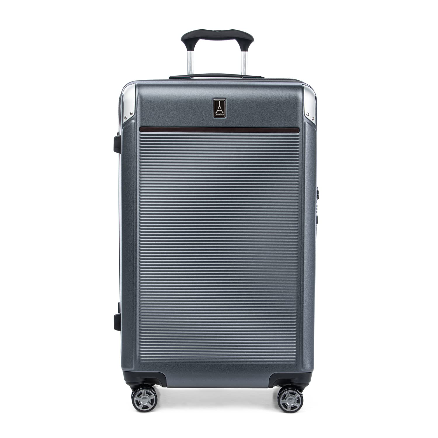 Travelpro Platinum Elite 28-Inch Expandable Hardside Checked Luggage with 8 Spinner Wheels & TSA Lock - Durable Polycarbonate Hard Shell Suitcase in Vintage Grey - Perfect for International Travel & Business Trips