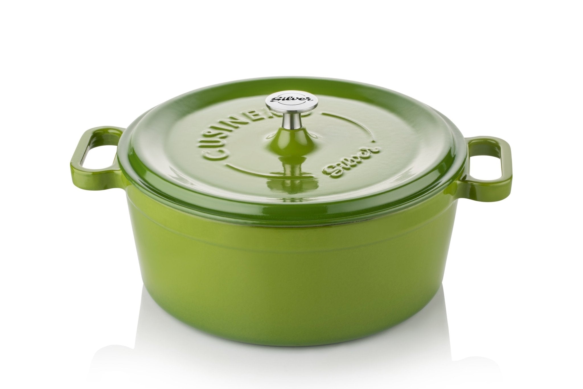 Premium Cusinero Cast Iron Deep Pot - 2.5 Liter (84 oz) Dutch Oven for Braising, Stewing & Slow Cooking - Heavy Duty Enameled Cast Iron Cookware for Stovetop & Oven Use