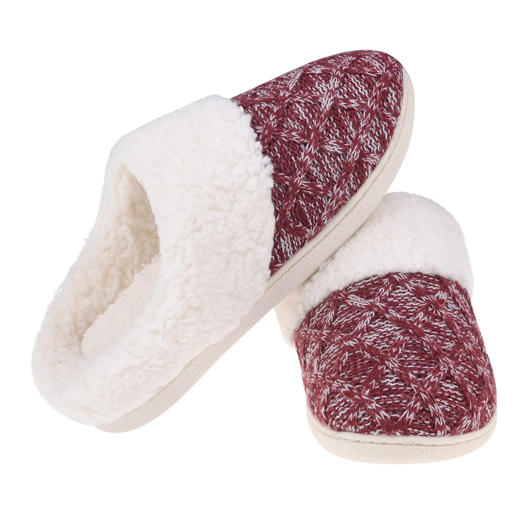Women's Memory Foam House Slippers - Soft Fuzzy Slide-On Slippers for Ladies, Comfortable Indoor/Outdoor Bedroom Shoes - Perfect for Relaxing at Home, Lounging & Quick Errands