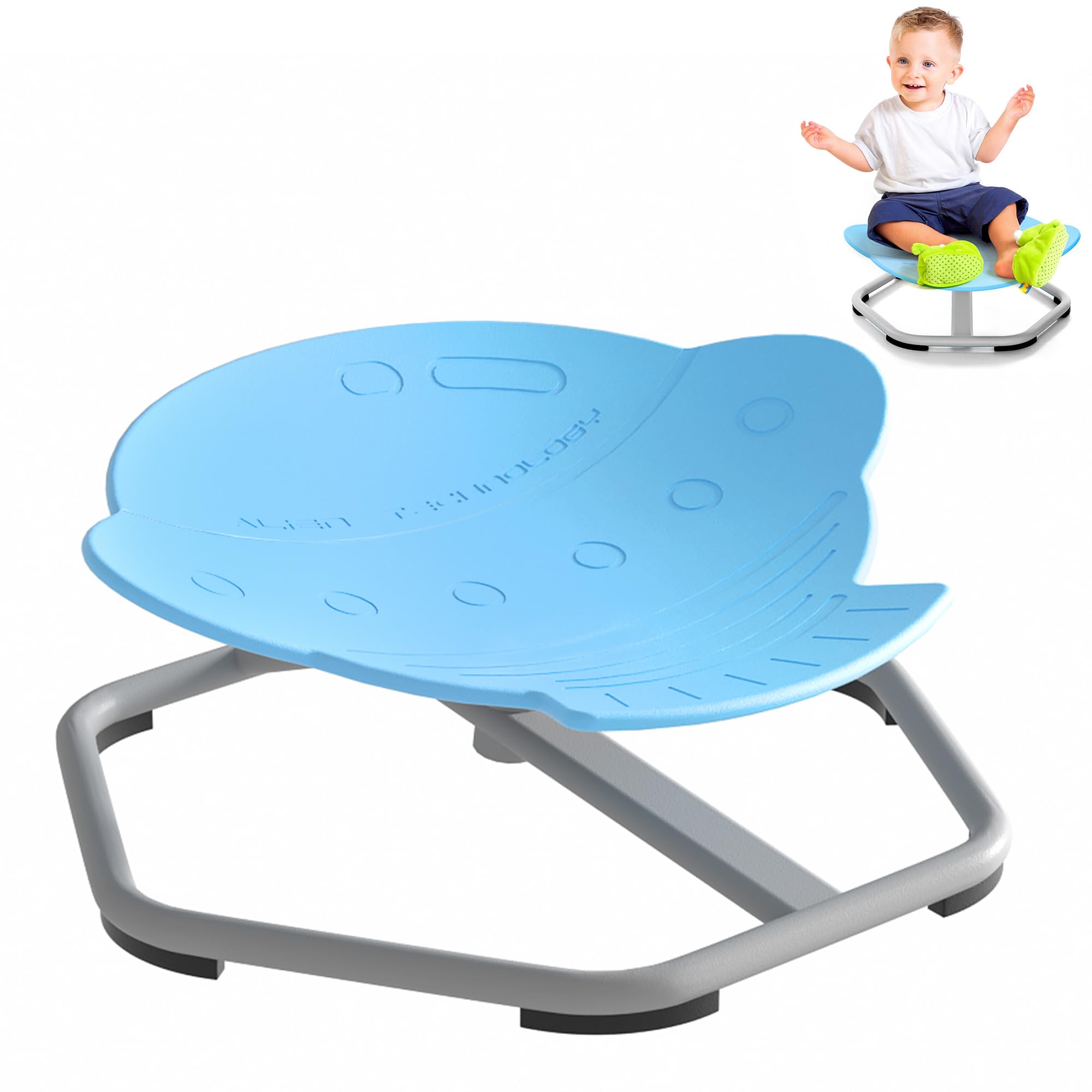 Sensory Spinning Chair for Kids with Autism - Non-Slip Swivel Chair for Body Coordination Training | Sit and Spin Toy for Sensory Development | Perfect for Home, Classroom & Therapy Use (Blue)