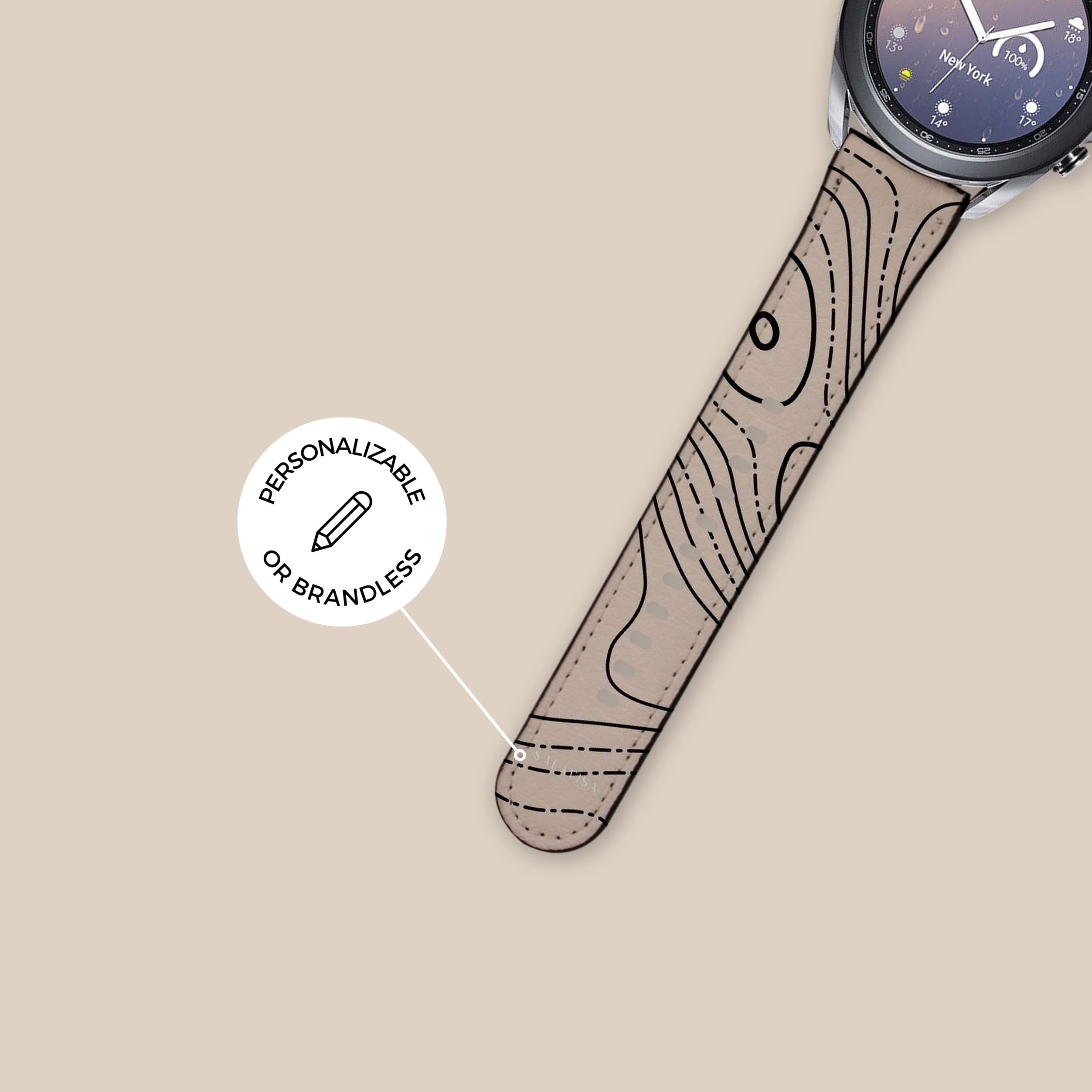 Premium Beige Terrain Galaxy Watch Band - Durable & Comfortable Strap for Samsung Galaxy Watch 4/5/6 - Perfect for Outdoor Adventures, Workouts & Everyday Wear