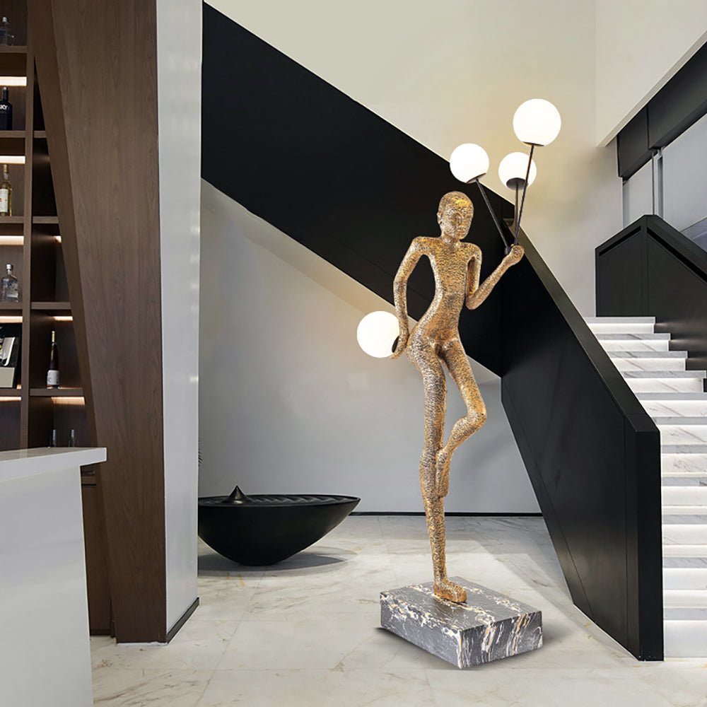 Juggling Sculptor Floor Lamp - Modern Artistic Lighting for Living Room, Bedroom & Office - Perfect for Home Decor and Ambient Illumination