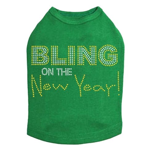 Stylish New Year Dog Tank Top with Bling - Multiple Colors for Festive Pet Outfits & Holiday Celebrations